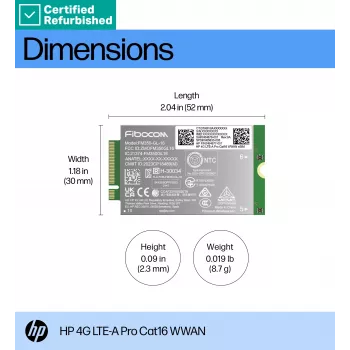 RENEW GOLD HP 4G LTE Modem m.2 WWAN Cat 16 L860-GL-16 Mobile Broadband Cellular (compatível com EliteBook 630 640 645 660 830 840 860 1040 G11, x360 G11, ProBook 440 460 465 G11, ZBook Firefly Fury Power 14 16 G11 G11A com WWAN)