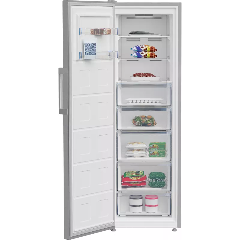 Arca congeladora BEKO B3RMFNE314XB, classe de eficiência energética E, 186,5 cm, 286L, cor inox