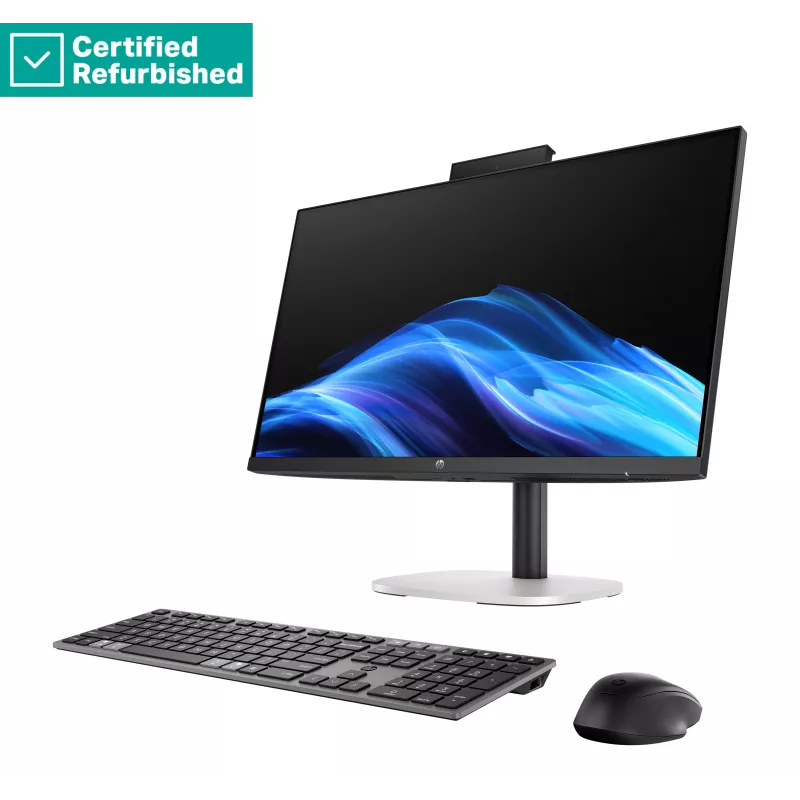 RENEW SILVER HP ProStudio 4 AIO All-in-One 24 - Ultra 5-235, 16GB, 512GB SSD, 23,8 polegadas FHD Non-Touch AG, altura ajustável, rato USB, Win 11 Pro, 1 ano