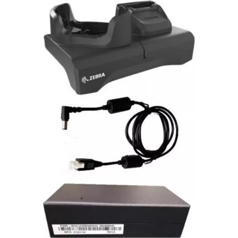 Kit Zebra - Estação de carregamento individual com compartimento de carregamento de bateria sobresselente e comunicação USB