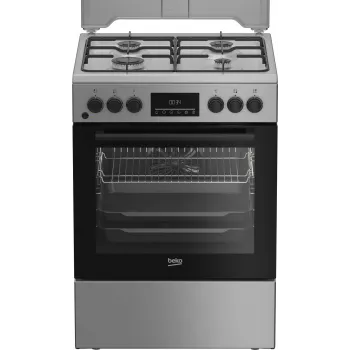 BEKO fogão FBM62320SDS, largura 60 cm, A, gás/eletricidade, visor LED