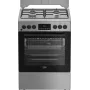 BEKO fogão FBM62320SDS, largura 60 cm, A, gás/eletricidade, visor LED