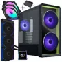 Caixa de PC Lian Li LANCOOL 217 INF Bundle + HydroShift II LCD-S 360TL AIO + 3 ventoinhas UNI FAN SL-INF 120 Reverse Blade - preto