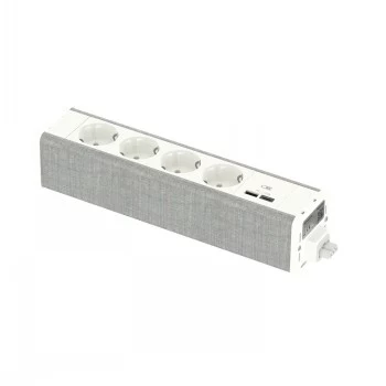 SCHNEIDER ELECTRIC UNICA SYSTEM+ MÓDULO 4XSCHUKO+USBA/C BRANCO/CINZENTO