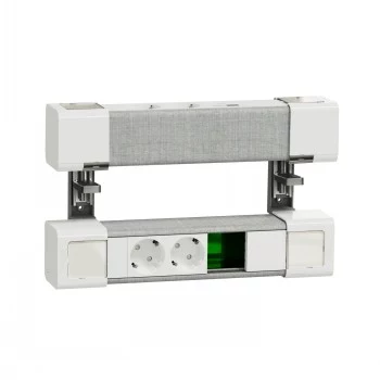SCHNEIDER ELECTRIC UNICA SYSTEM+ DISPOSITIVO DE MESA 4XSCHUKO+USB A/C+RJ45 OPT, BRANCO/CINZENTO