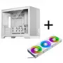 Caixa de PC Phanteks XT M3, caixa Mini + ventoinhas D30 PWM Regular Airflow D-RGB, pack de 3, branco