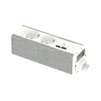 SCHNEIDER ELECTRIC UNICA SYSTEM+ MÓD.UNID. 2XSCHUKO+USBA/C BRANCO/CINZENTO