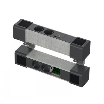 SCHNEIDER ELECTRIC UNICA SYSTEM+ APARELHO DE MESA 4XSCHUKO+USBA/C+RJ OPT, ANTRAC/CINZENTO