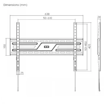LH-GROUP SUPORTE DE PAREDE 32-86 75KG FIXO