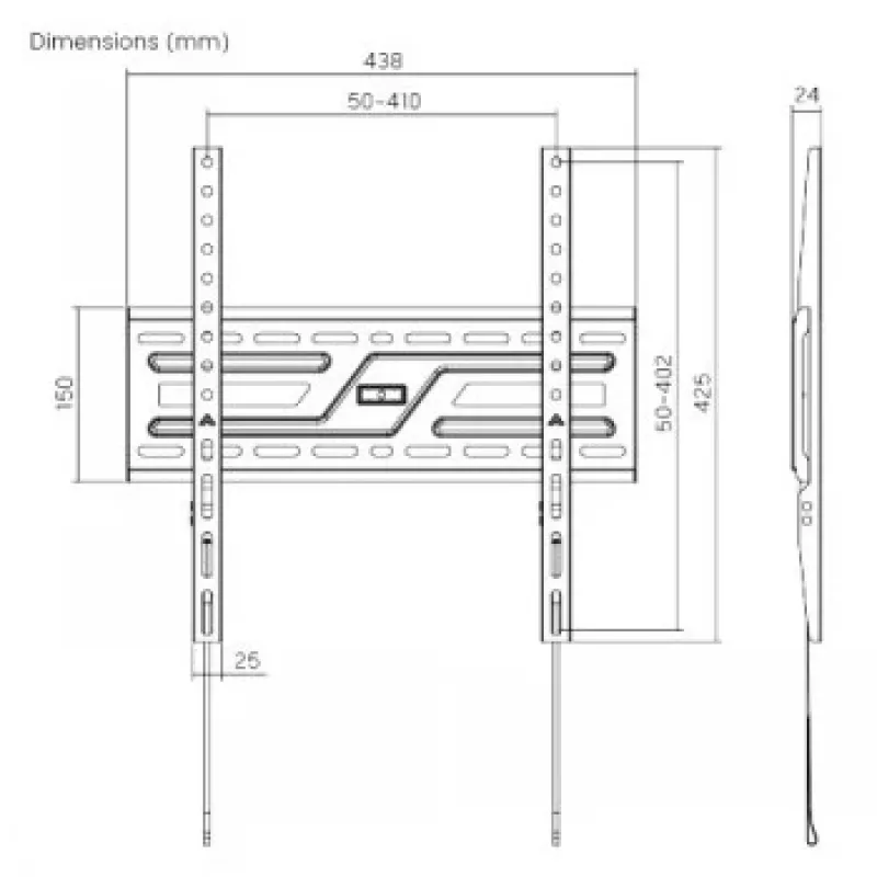 LH-GROUP SUPORTE DE PAREDE 32-75 75KG FIXO