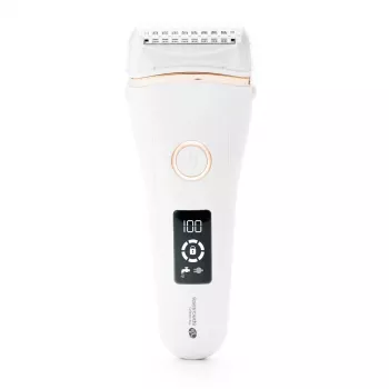 Rio SHLD-EU/1.2 Go Smooth aparador de barba e máquina de barbear a seco e molhado para mulher, branco
