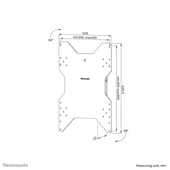 NEOMOUNTS Suporte de parede para ecrã plano (orientável) 1 ecrã Preto