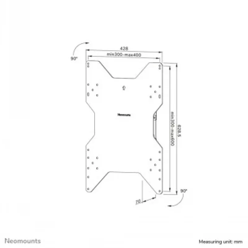 NEOMOUNTS Suporte de parede para ecrã plano (orientável) 1 ecrã Preto