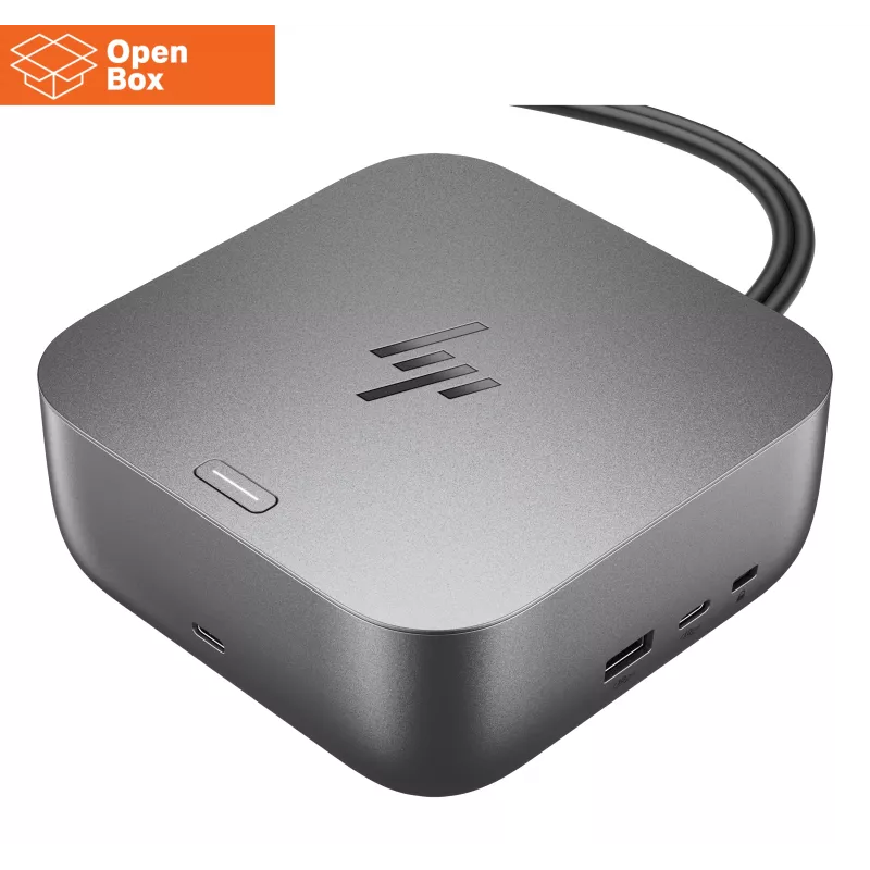 HP Thunderbolt 4 Ultra Dock - OPENBOX - G6 280W com cabo combo - 5x USB-A, 2x USB-C, 1x USB-C Thunderbolt 4, 2x DisplayPort, 1x HDMI, 1x RJ-45, Meteor Silver, 3 anos