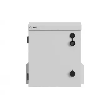 Caixa de rack para montagem exterior em parede/postal 10 polegadas IP55, 320 × 220 × 400 mm, cinzento (montada)