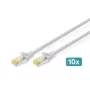 DIGITUS Cabo de rede CAT6A S/FTP, 3 m, cinzento, pack de 10