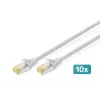 DIGITUS Cabo de rede CAT6A S/FTP, 3 m, cinzento, pack de 10