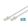DIGITUS Cabo de rede CAT6A S/FTP, 3 m, cinzento, pack de 10