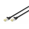 DIGITUS cabo de rede CAT6A S/FTP, 0,5 m, preto