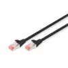 DIGITUS Cabo de rede - CAT6 - S/FTP - Snagless - Cu - 2m - preto