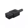 Cabo de alimentação Microconnect C19PLUG, preto, conector fêmea C19