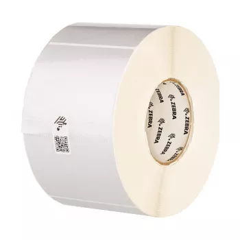 Rolo de etiquetas Zebra Z-Ultimate 3000T prateado adesão permanente, poliéster, 70×32 mm, núcleo 25 mm, Ø do rolo 127 mm, 28.440 etiquetas