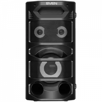 Altifalante portátil 2.0 SVEN PS-670, preto, potência 2x32,5 W (RMS), TWS, Bluetooth, FM, USB, microSD, ecrã LED, telecomando, bateria de lítio