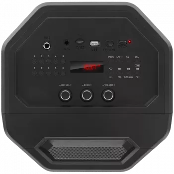 Altifalante portátil 2.0 SVEN PS-670, preto, potência 2x32,5 W (RMS), TWS, Bluetooth, FM, USB, microSD, ecrã LED, telecomando, bateria de lítio