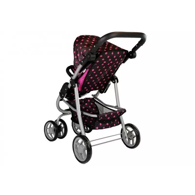 Carrinho de bebé 2 em 1 com saco de transporte Black-Pink 7706 Lean Toys