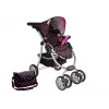 Carrinho de bebé 2 em 1 com saco de transporte Black-Pink 7706 Lean Toys