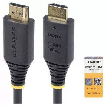 StarTech.com Cabo HDMI High Speed Premium Certified de 1,5 m (4,9 ft), 4K60Hz, preto