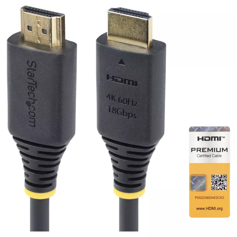 StarTech.com Cabo HDMI High Speed Premium Certified de 1,5 m (4,9 ft), 4K60Hz, preto