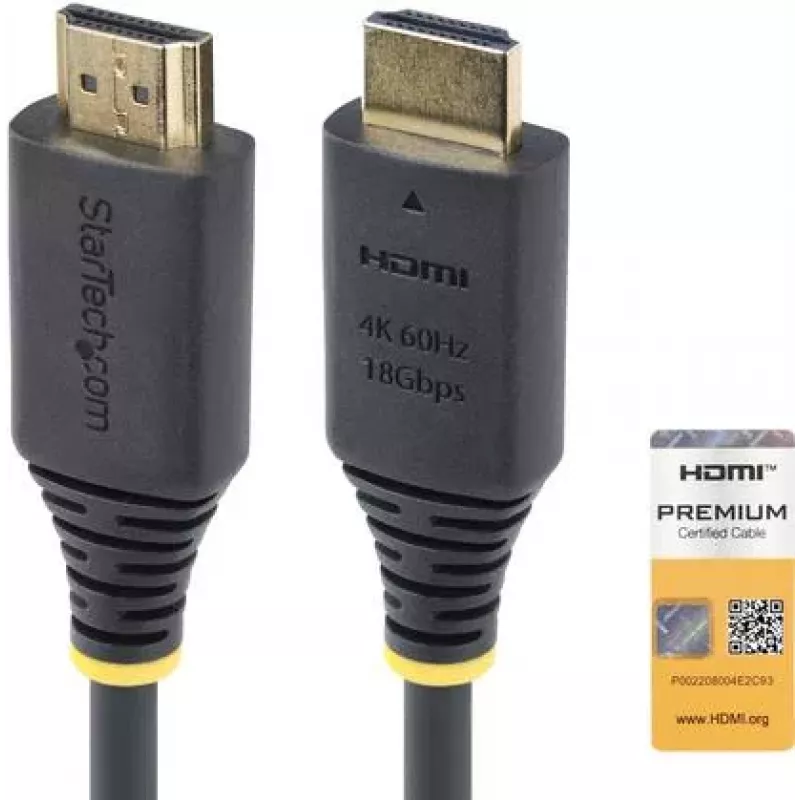 StarTech.com Cabo HDMI High Speed Premium Certified de 1,5 m (4,9 ft), 4K60Hz, preto