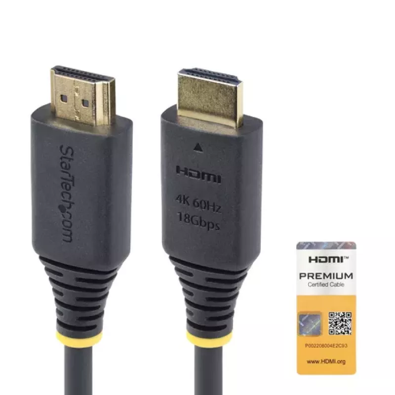 StarTech.com Cabo HDMI High Speed Premium Certified de 1,5 m (4,9 ft), 4K60Hz, preto