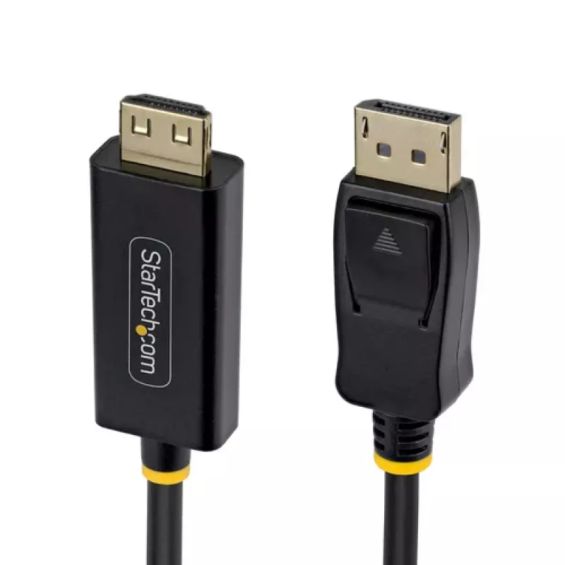 StarTech.com Cabo adaptador DisplayPort para HDMI de 4,5 m com conectores de aperto, 4K 60Hz HDR, preto