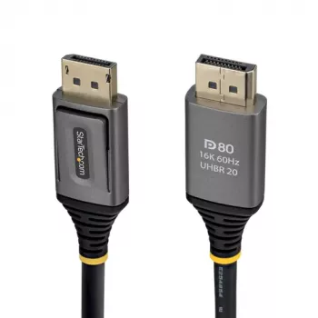 Cabo DisplayPort 2.1 DP80 StarTech.com 0,5m - Ficha DisplayPort macho para ficha DisplayPort macho - Preto