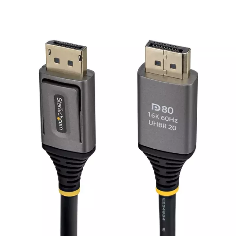 StarTech.com Cabo DisplayPort 2.1 de 2 m, DP80, macho para macho (DP21V-2M-DP80-CABLE)