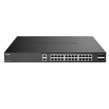 Switch Smart Managed Multi-Gigabit PoE++ D-Link DXS-1250-28YP/E com 4 uplinks 25G SFP28