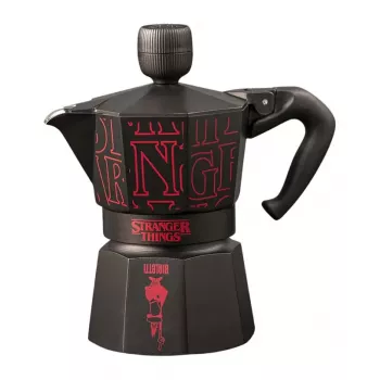 Cafeteira de fogão Bialetti Moka Express Sound Stranger Things 3 chávenas (150 ml) Preto