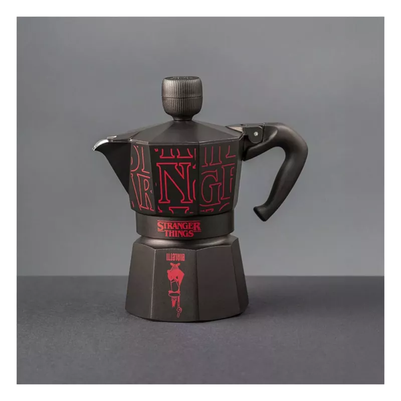 Cafeteira de fogão Bialetti Moka Express Sound Stranger Things 3 chávenas (150 ml) Preto