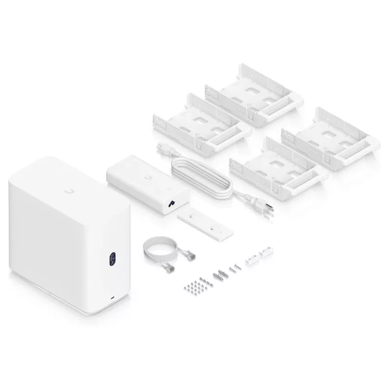 Ubiquiti UNAS-4-W Servidor NAS de 4 baias, Branco, 4GB RAM, 1x 2.5GbE, 1x expansão USB-C