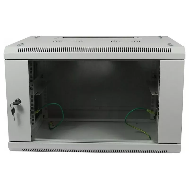 ALLNET Armário de rede de parede 19 polegadas 9U 1 peça profundidade 450mm cinzento-claro Flat Pack série SMA