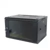 ALLNET Série SMA Armário de rede de parede 19 polegadas 9U 1 peça 600mm profundidade preto Flat Pack
