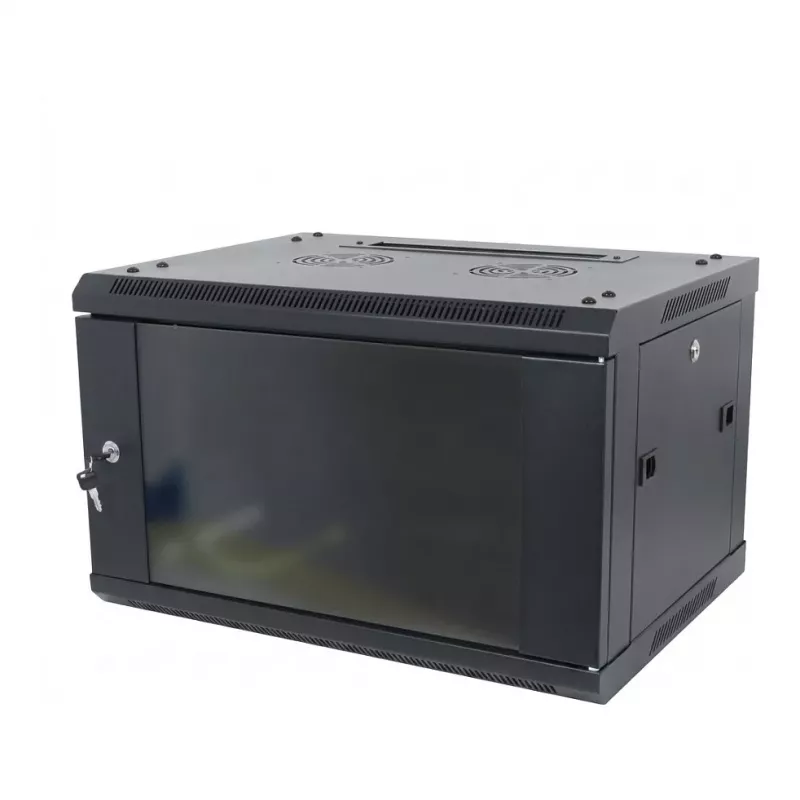ALLNET Série SMA Armário de rede de parede 19 polegadas 9U 1 peça 600mm profundidade preto Flat Pack