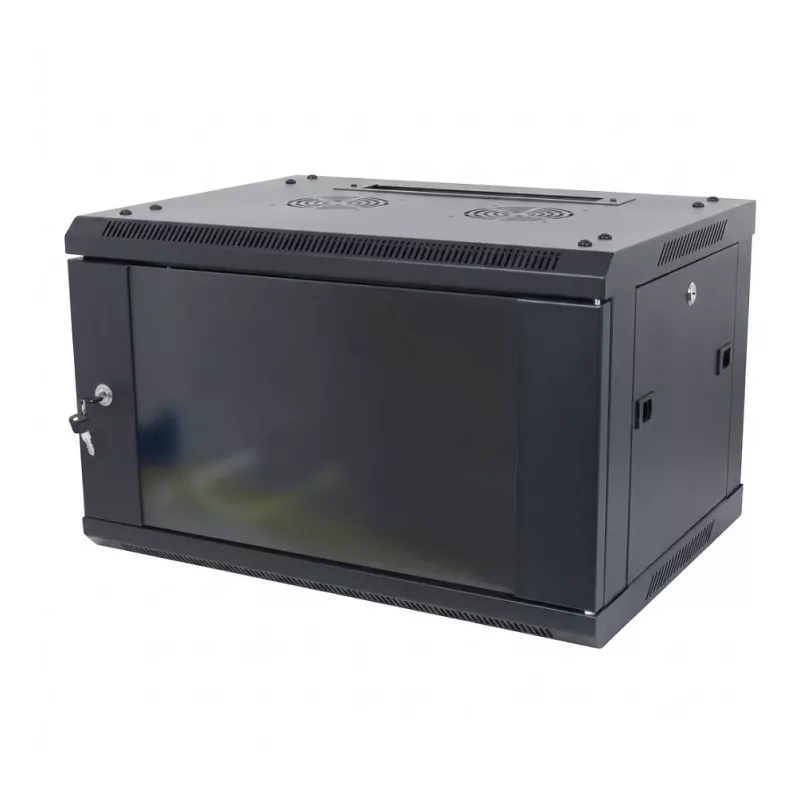 ALLNET Armário de rede de parede 19 polegadas 15U 1 peça 600mm profundidade preto Flat Pack série SMA