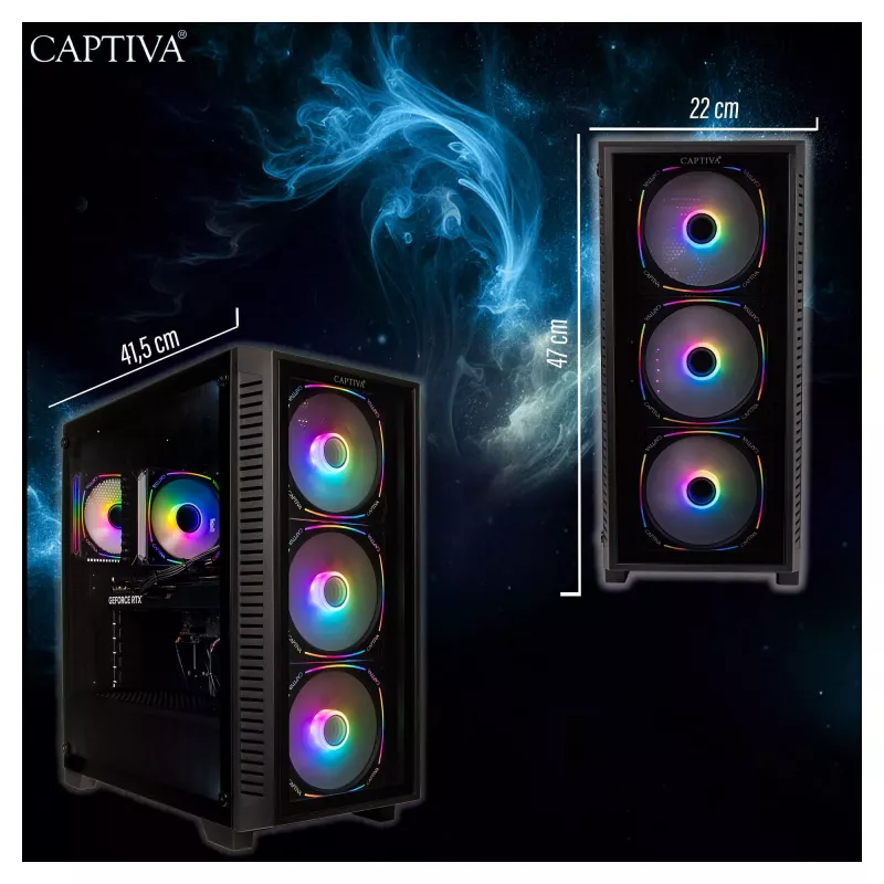 Captiva PC Gaming High-end I89-877 Intel Core Ultra 7 265KF, 32GB RAM DDR5, 2TB SSD M.2, Nvidia GeForce RTX 5070 (12GB GDDR7), Z890, Windows 11 Home