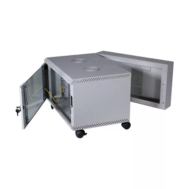 EFB Armário de parede 19 polegadas 12U, basculante, 2 peças, RAL 7035, profundidade 500 mm
