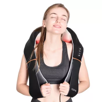 RENPHO U-Neck 1 Massajador de pescoço e ombros Shiatsu com calor, 8 nós de rotação bidirecional, 3 níveis de velocidade, Preto