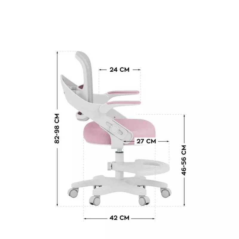 Cadeira giratória MARK ADLER Junior 4.3 rosa-cinzento