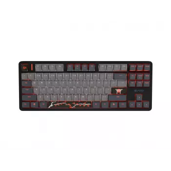 Teclado gaming Fury Kanabo K6, layout US, iluminação RGB, apoio de mãos magnético, preto/cinzento